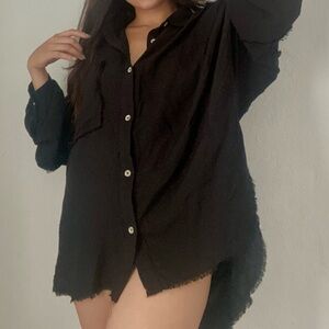 Black bottom down shirt